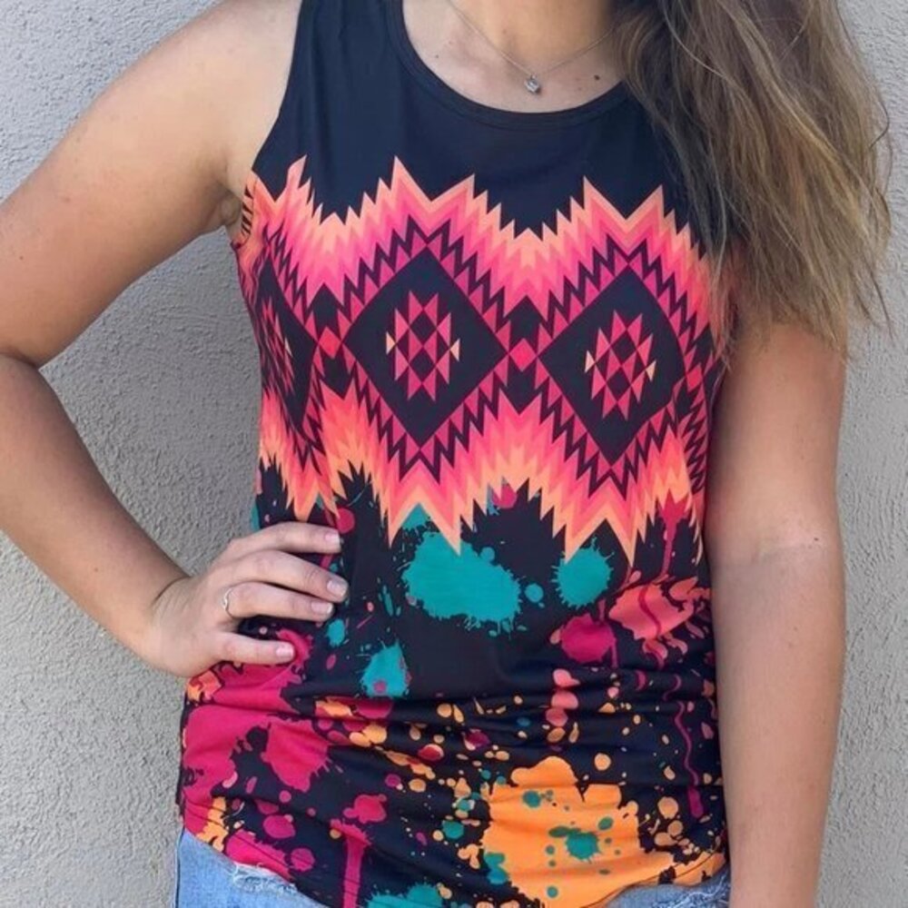 Tank Top Tribal Print Size Medium